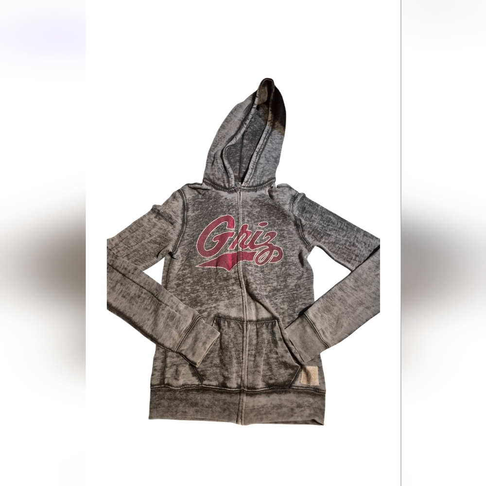 Griz Retro Band Zip Up Gray Hoodie